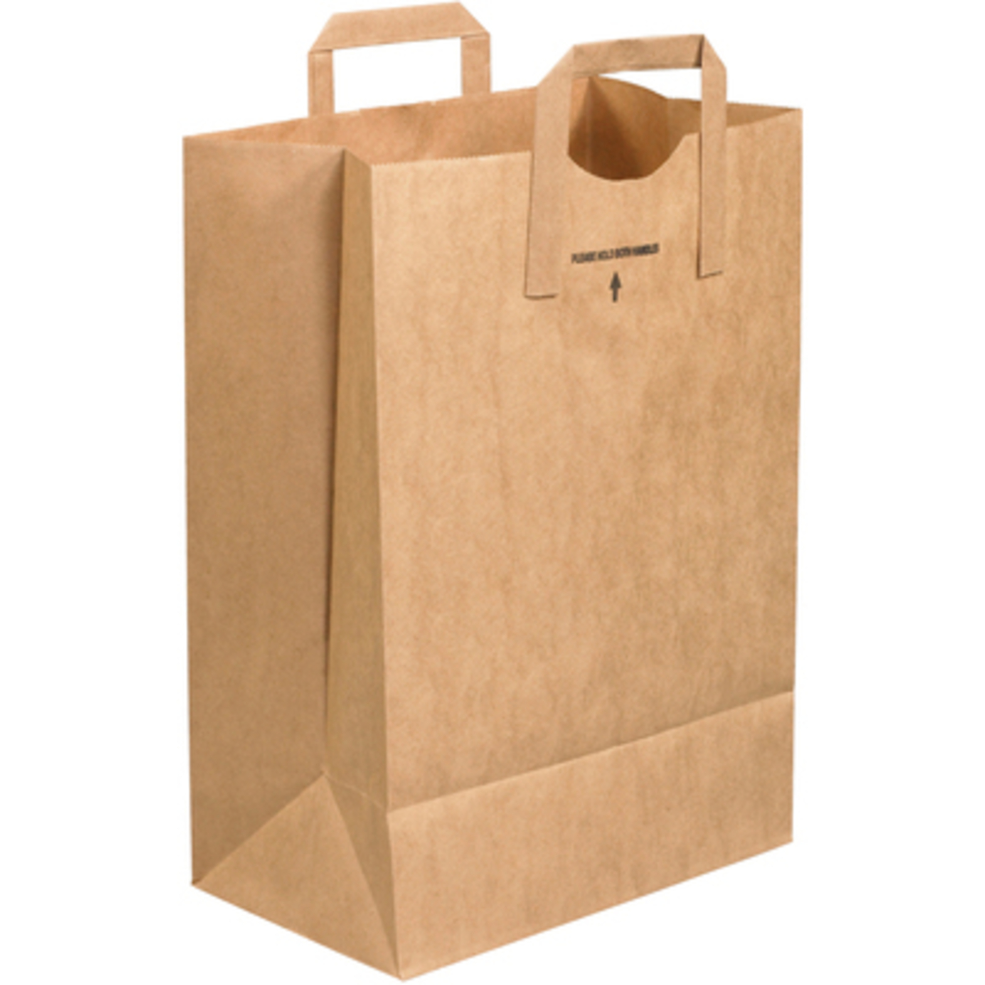 Stock Packaging Flat Handle Grocery Bags — 12in. x 7in. x 17in., 300 Pcs, Model# BGFH102U